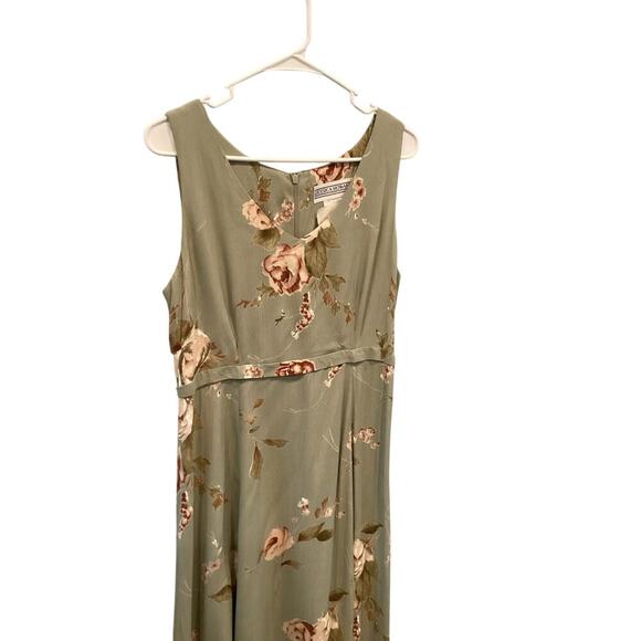 Vtg Jessica Howard Women’s Shift Dress Size 10 Green Floral Cottagecore Romantic - Picture 5 of 7